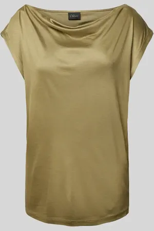 QS by s.Oliver Loose Fit Shirt aus glänzender Viskose mit Wasserfall-Ausschnitt in , Größe 36