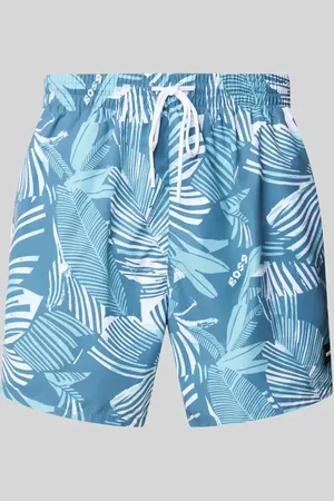 HUGO BOSS Relaxed Fit Badeshorts mit Label-Badge Modell 