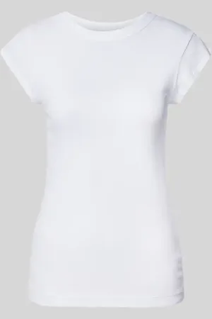 Marc O’ Polo Regular Fit T-Shirt aus reiner Baumwolle mit geripptem Rundhalsausschnitt in , Größe L