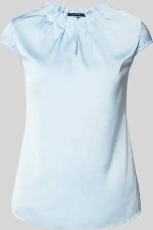 Comma, Slim Fit Blusenshirt mit Schlüsselloch-Ausschnitt in , Größe 40