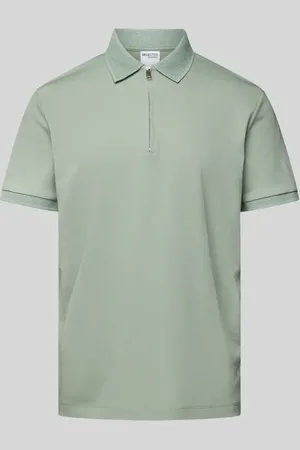 SELECTED Poloshirt mit kurzem Reißverschluss in , Größe M