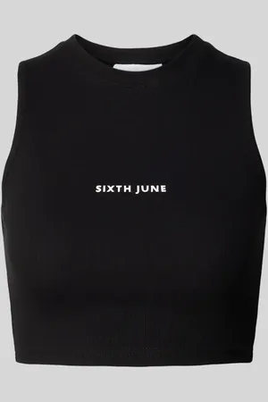 Sixth June Cropped Tanktop in Ripp-Optik in , Größe XS