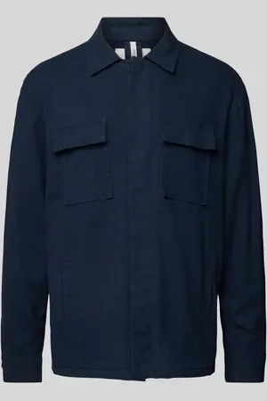 Profuomo Regular Fit Leinenhemdjacke mit aufgesetzten Brustpattentaschen in , Größe L