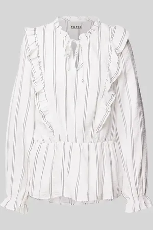Ichi Regular Fit Bluse mit Schlüsselloch-Ausschnitt Modell 