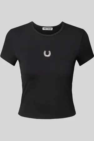 Review T-Shirt mit Label-Stitching in , Größe L