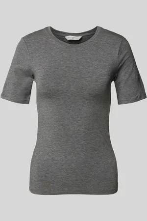 MSCH T-Shirt mit geripptem Rundhalsausschnitt Modell 