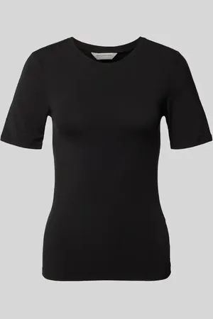 MSCH T-Shirt mit geripptem Rundhalsausschnitt Modell 