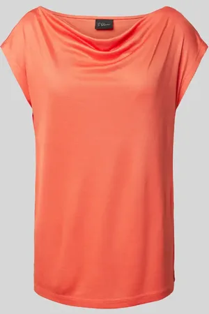 QS by s.Oliver Loose Fit Shirt aus glänzender Viskose mit Wasserfall-Ausschnitt in , Größe 38