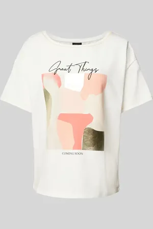 QS by s.Oliver Loose Fit T-Shirt aus Baumwoll-Mix mit Kontrastnähten in , Größe 36