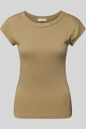 Marc O’ Polo Slim Fit T-Shirt aus reiner Baumwolle mit geripptem Rundhalsausschnitt in , Größe L