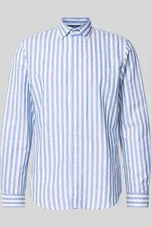 Jake*s Slim Fit Freizeithemd aus Leinen-Mix in , Größe L