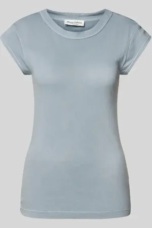 Marc O’ Polo Regular Fit T-Shirt aus reiner Baumwolle mit geripptem Rundhalsausschnitt in , Größe L