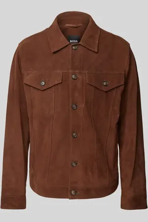 HUGO BOSS Lederjacke mit Brustpattentaschen Modell 
