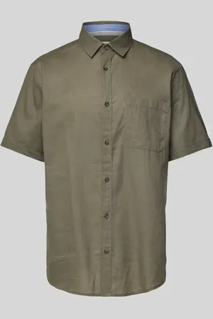 TOM TAILOR Regular Fit Leinenhemd mit kurzem Arm in , Größe L