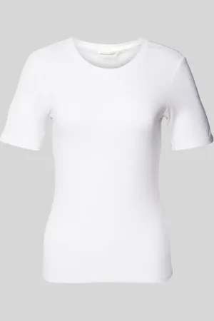 MSCH T-Shirt mit geripptem Rundhalsausschnitt Modell 
