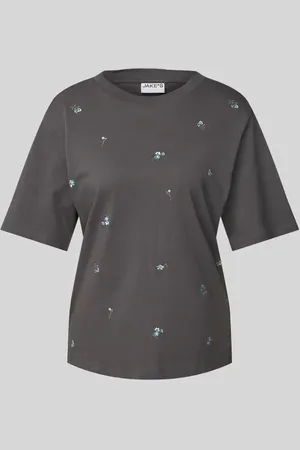 Jake*s T-Shirt mit geripptem Rundhalsausschnitt in , Größe L