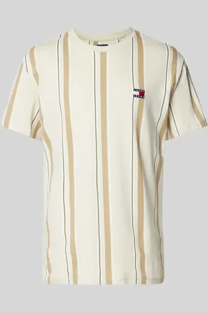Tommy Hilfiger Regular Fit T-Shirt aus reiner Baumwolle mit Label Stitching in , Größe L