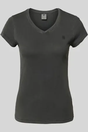 G-Star T-Shirt mit geripptem V-Ausschnitt in , Größe L