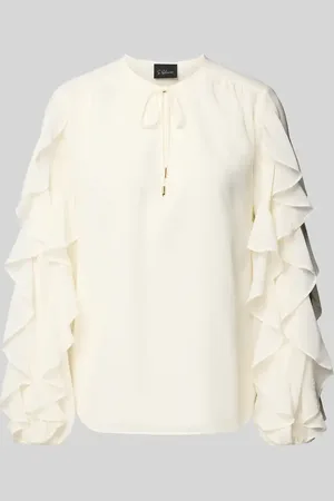 QS by s.Oliver Loose Fit Chiffonbluse mit Rüschenärmeln in , Größe 34