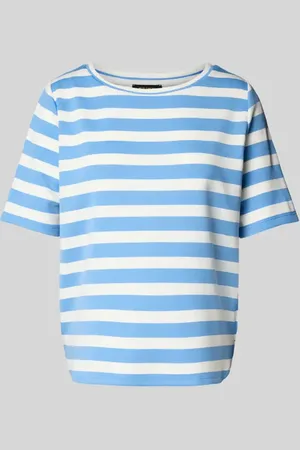 More & More T-Shirt mit geripptem U-Boot-Ausschnitt in , Größe 34