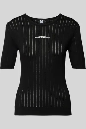 Karo Kauer T-Shirt mit Lochstickerei in , Größe L