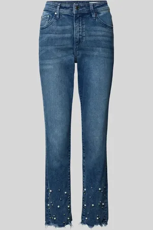 QS by s.Oliver Slim Fit Jeans aus Baumwoll-Mix mit Schmucksteinen Modell 