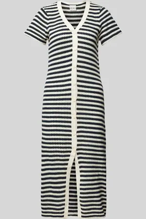 Ichi Strickkleid mit V-Ausschnitt Modell 