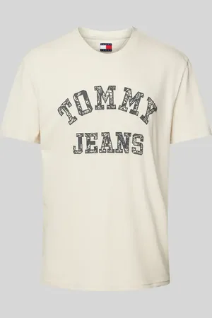 Tommy Hilfiger Regular Fit T-Shirt aus reiner Baumwolle mit gemustertem Label Print in , Größe L
