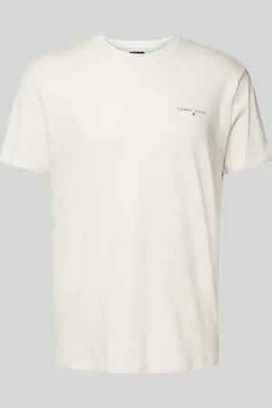 Tommy Hilfiger Regular Fit T-Shirt aus reiner Baumwolle mit Label Print in , Größe L