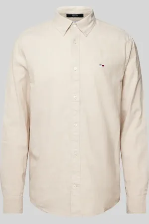Tommy Hilfiger Regular Fit Freizeithemd aus Baumwoll-Leinen-Mix mit Button-Down-Kragen in , Größe L