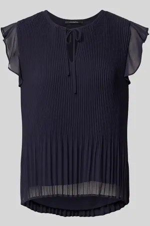 Comma, Blusenshirt mit Plisseefalten und Schlüsselloch-Ausschnitt in , Größe 38