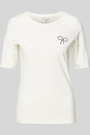 QS by s.Oliver Slim Fit T-Shirt aus Baumwoll-Mix in , Größe 34