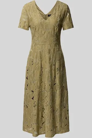 QS by s.Oliver Tailliertes Midikleid aus Baumwoll-Mix in , Größe 34