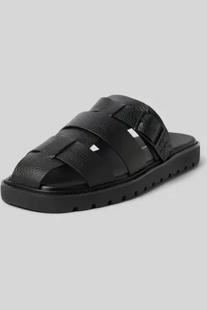 Calvin Klein Lederslides mit Label-Detail in , Größe 40