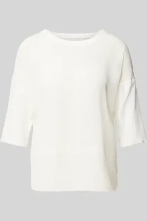 Marc Cain T-Shirt mit geripptem Rundhalsausschnitt in , Größe 34