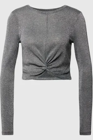 ONLY Cropped Longsleeve in melierter Optik in , Größe L