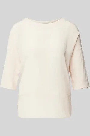 Marc Cain T-Shirt mit geripptem Rundhalsausschnitt in , Größe 34