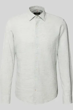 Cinque Slim Fit Leinenhemd mit Kentkragen Modell 