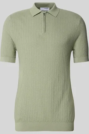 SELECTED Poloshirt mit kurzem Reißverschluss in , Größe L