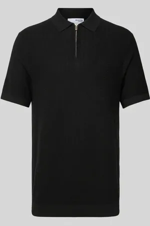 SELECTED Poloshirt mit kurzem Reißverschluss in , Größe L