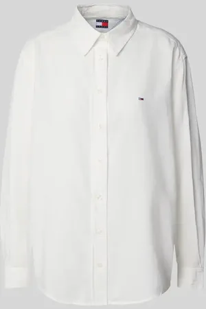 Tommy Hilfiger Relaxed Fit Blusenshirt aus Baumwoll-Leinen-Mix in , Größe L