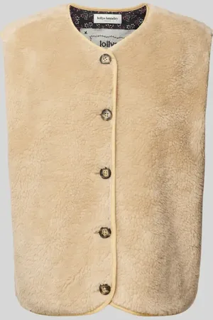 Lollys Laundry Weste aus Teddyfell mit Knopfleiste Modell 