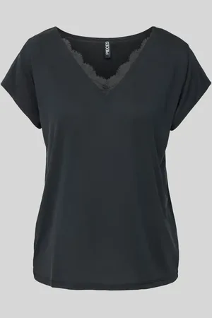 Pieces® Regular Fit T-Shirt mit V-Ausschnitt Modell 