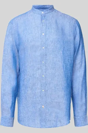 Christian Berg Regular Fit Leinenhemd mit Stehkragen in , Größe 3XL