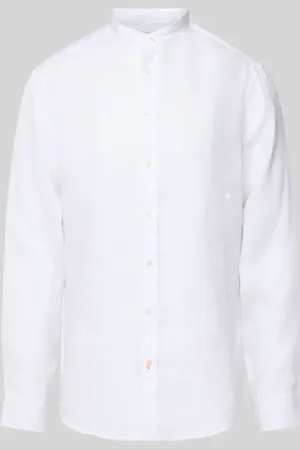 Christian Berg Regular Fit Leinenhemd mit Stehkragen in , Größe 3XL