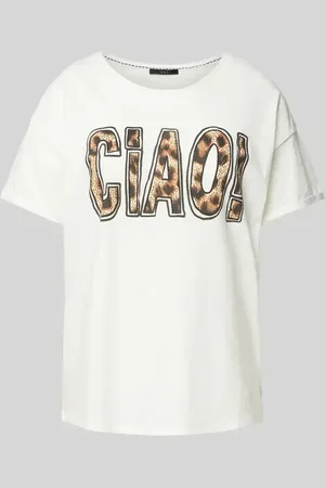 Oui T-Shirt mit Statement-Print in , Größe 36