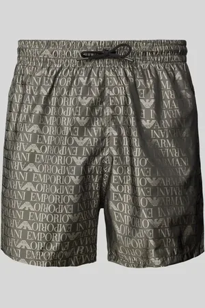 Emporio Armani Relaxed Fit Badeshorts mit Label-Print in , Größe L