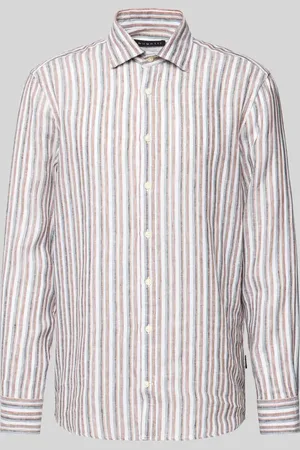 Bugatti Regular Fit Leinenhemd mit Haifischkragen in , Größe 3XL