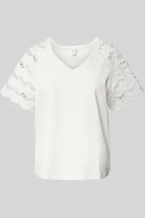 VERO MODA Regular Fit T-Shirt mit Lochspitze Modell 
