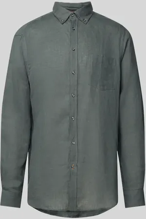 Christian Berg Regular Fit Leinenhemd mit Button-Down-Kragen in , Größe 3XL